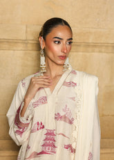 Sahar Winter Dyed Jacquard Viscose 3 Piece Unstitched Suit S25W3PC D-12 CELESTE BLOOM